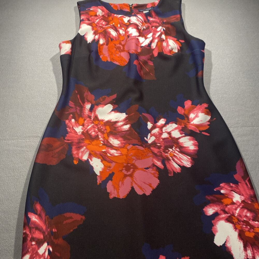Tommy Hilfiger Floral Print Dress Size 10 Navy/Black